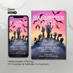 Editable Halloween Party Invitation: Costume Party Evite (Canva Template)