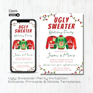 Ugly Sweater Party Invitation, Christmas Party Invite, Ugly Sweater Invite, Holiday Party Printable Invitation, Ugly Sweater Party Evite