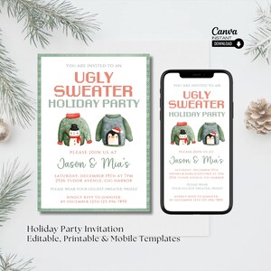 Ugly Sweater Party Invitation, Christmas Party Invite, Ugly Sweater Invite, Holiday Party Printable Invitation, Ugly Sweater Party Evite