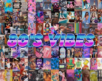 film posters 80s 1980s Vibes Wall Collage Kit - 101 PCS - 80s Aesthetic VSCO Photo Collage Prints 4x6in - Retro Style Room Decor - 80s Wall Art, 80s Posters