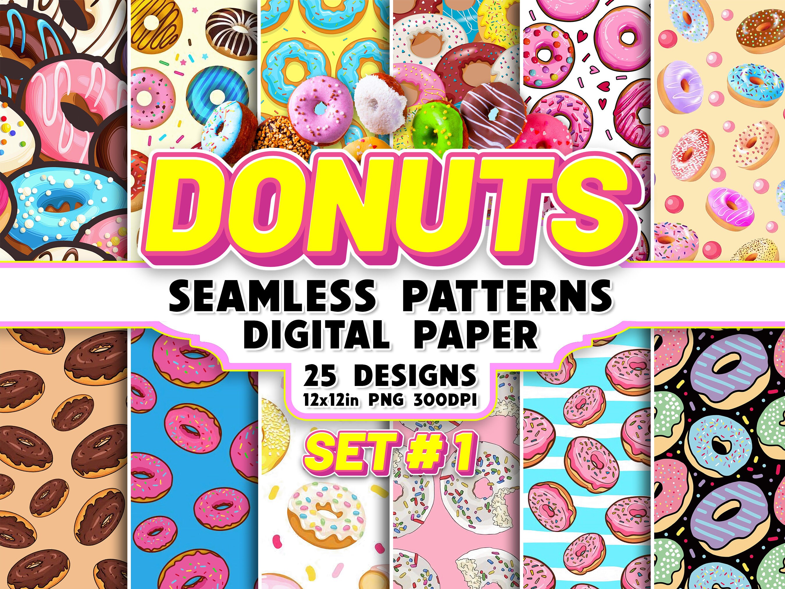 Donut Wallpaper - Etsy Donut Wallpaper - Etsy