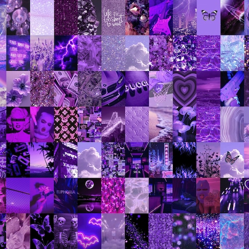 110 Euphoria Aesthetic Wall Collage Kit Purple Room Decor - Etsy