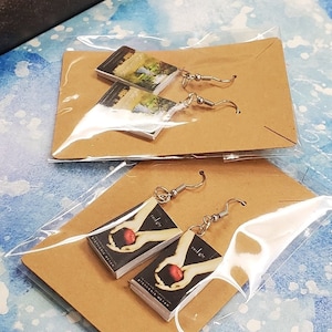 Custom mini book earrings