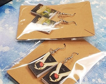 Custom mini book earrings