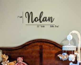 Newborn Name Sign, Laser Cut Name Sign, Above Crib, Wooden Name Sign, Baby Boy Name Sign, Baby Girl Name Sign, Nursery Decor, Baby Name Sign