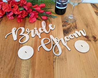 Elegant Bride and Groom Head Table Sign, Bride and Groom Decor, Rustic Sweetheart Table Sign, Gold Head Table Sign, Mr and Mrs Bridal Party