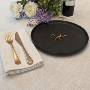 Gold Name Place Settings: Wooden Place Cards and Wedding Table Names, Wedding Place Names image 5