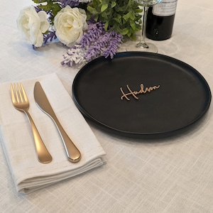 Gold Name Place Settings: Wooden Place Cards and Wedding Table Names, Wedding Place Names image 6