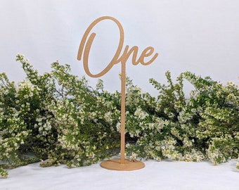 Wooden Table Numbers & Rustic Table Numbers: Gold Table Numbers, White Table Numbers | Modern Table Numbers Wedding