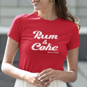 Rum & Coke | koszulka koktajlowa, drink mieszany, prezent dla osoby pijącej rum, koszulka do picia, barman, kawaler, prezent dla panieńskiej, koszulka do baru, cola