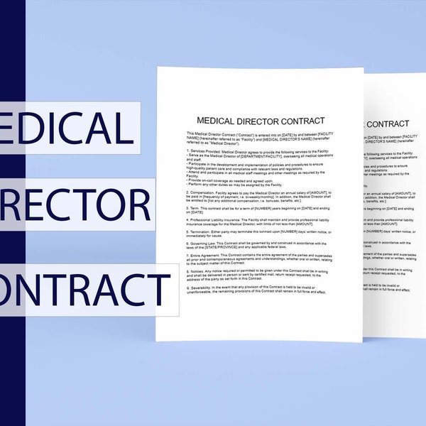 Medical Agreement Contract Etsy