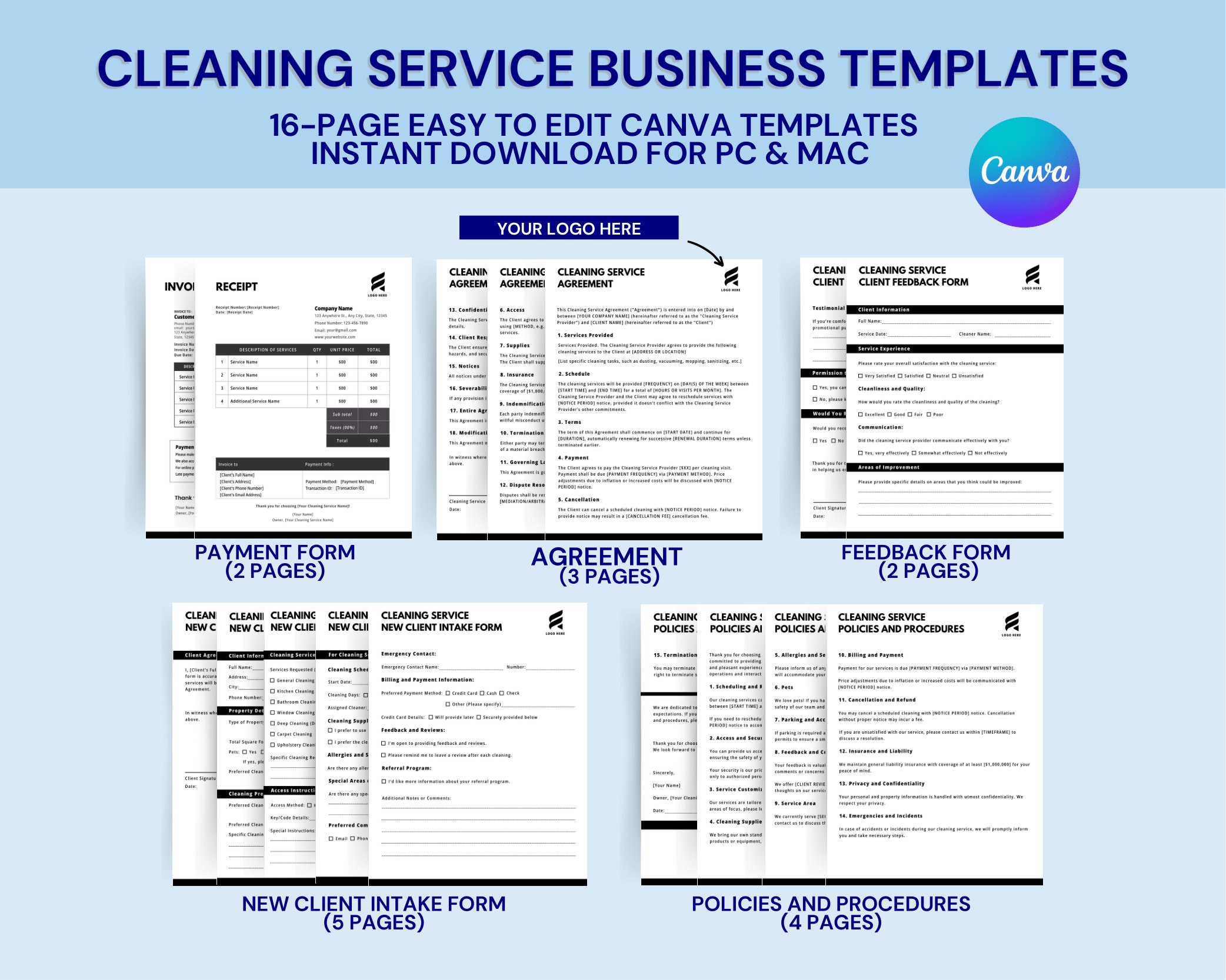 Commercial Cleaning Contract Template, Housekeeper Contract, Janitorial