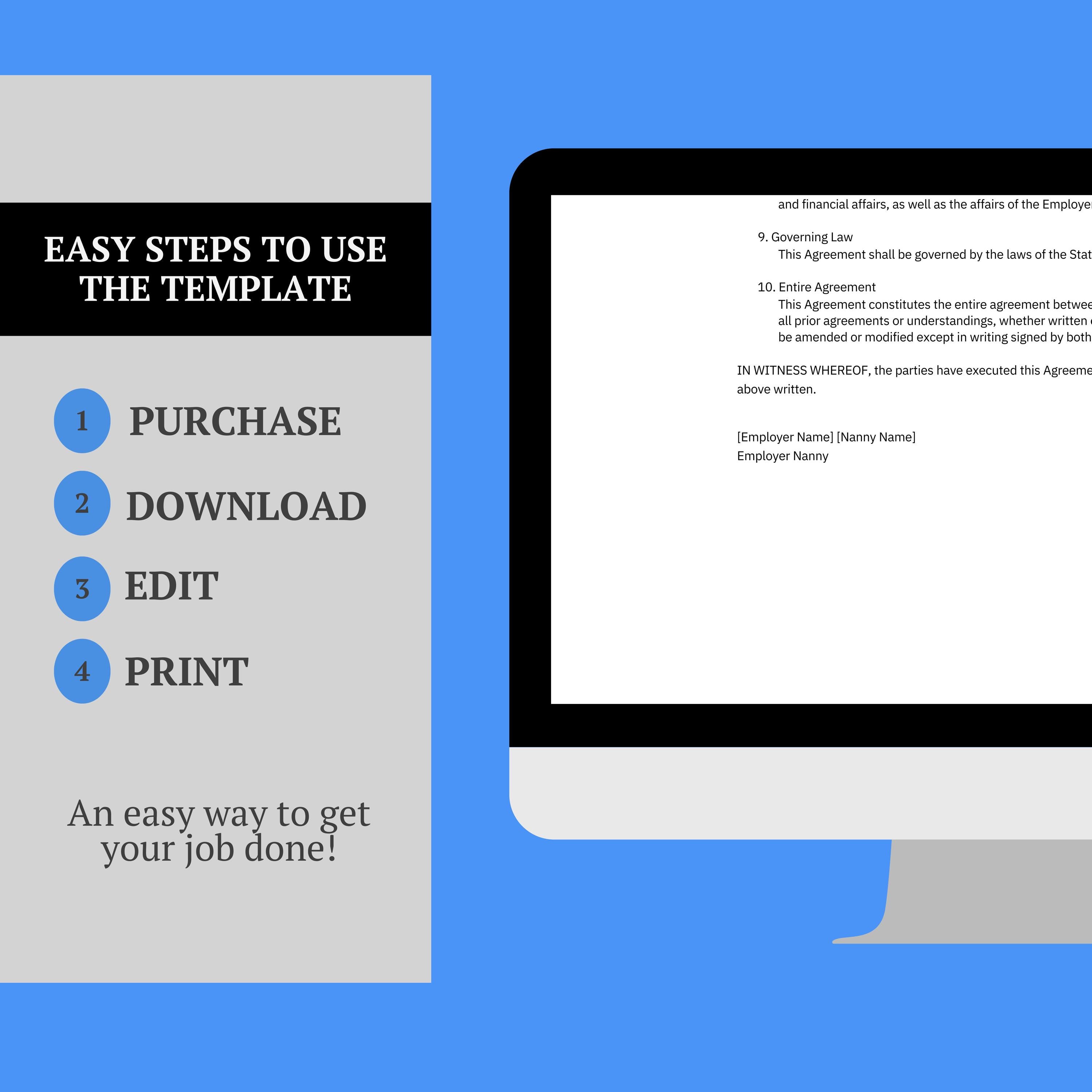 Editable Nanny Contract Template Printable Babysitter Agreement