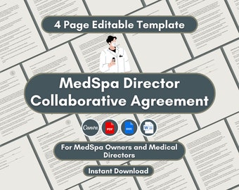 Medical Spa Template Canva Templates Med Spa Forms, Employment Contract Medspa Documentation, Canva Medspa Templates, Med-spa