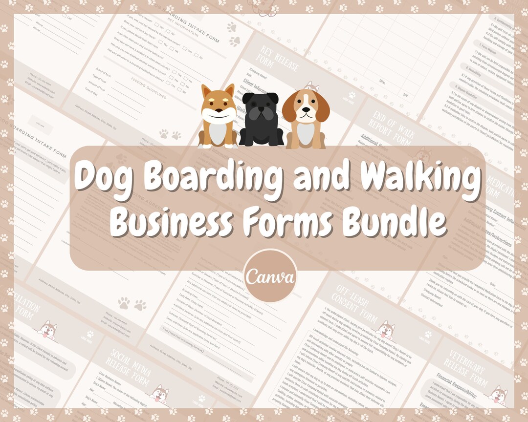 ULTIMATE Dog Boarding Business Forms Dog Boarding Agreement Etsy UK