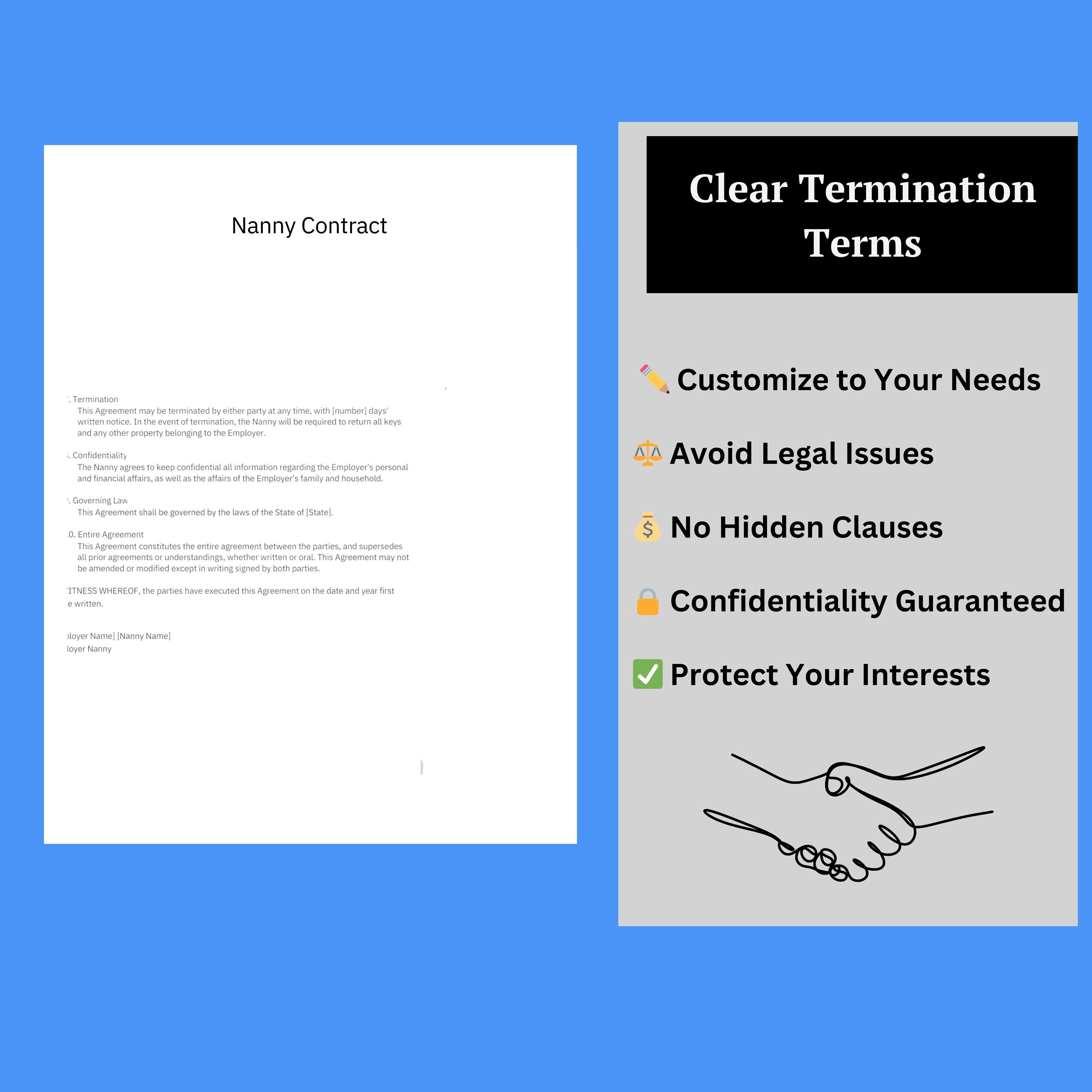 Editable Nanny Contract Template Printable Babysitter Agreement
