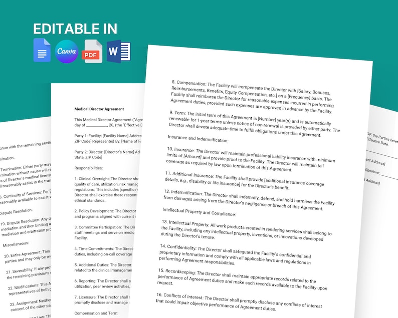 Medspa Template Medical Directors Canva Contract Agreement Form Med Medspa Template Medical Directors Canva Contract Agreement Form Med