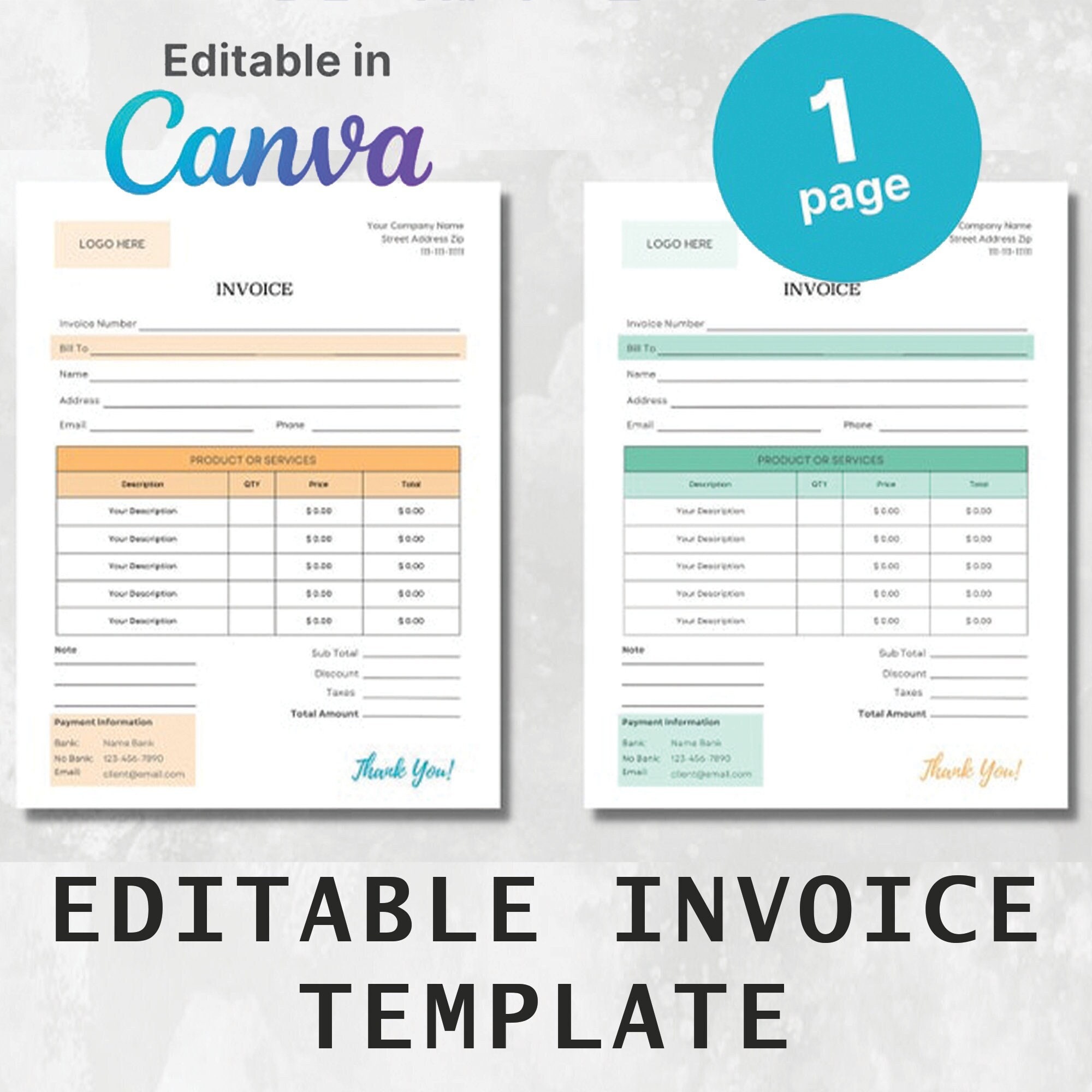 Invoice Canva Template Editable Invoice Canva Template Business Invoice Canva Template Editable Invoice Canva Template Business
