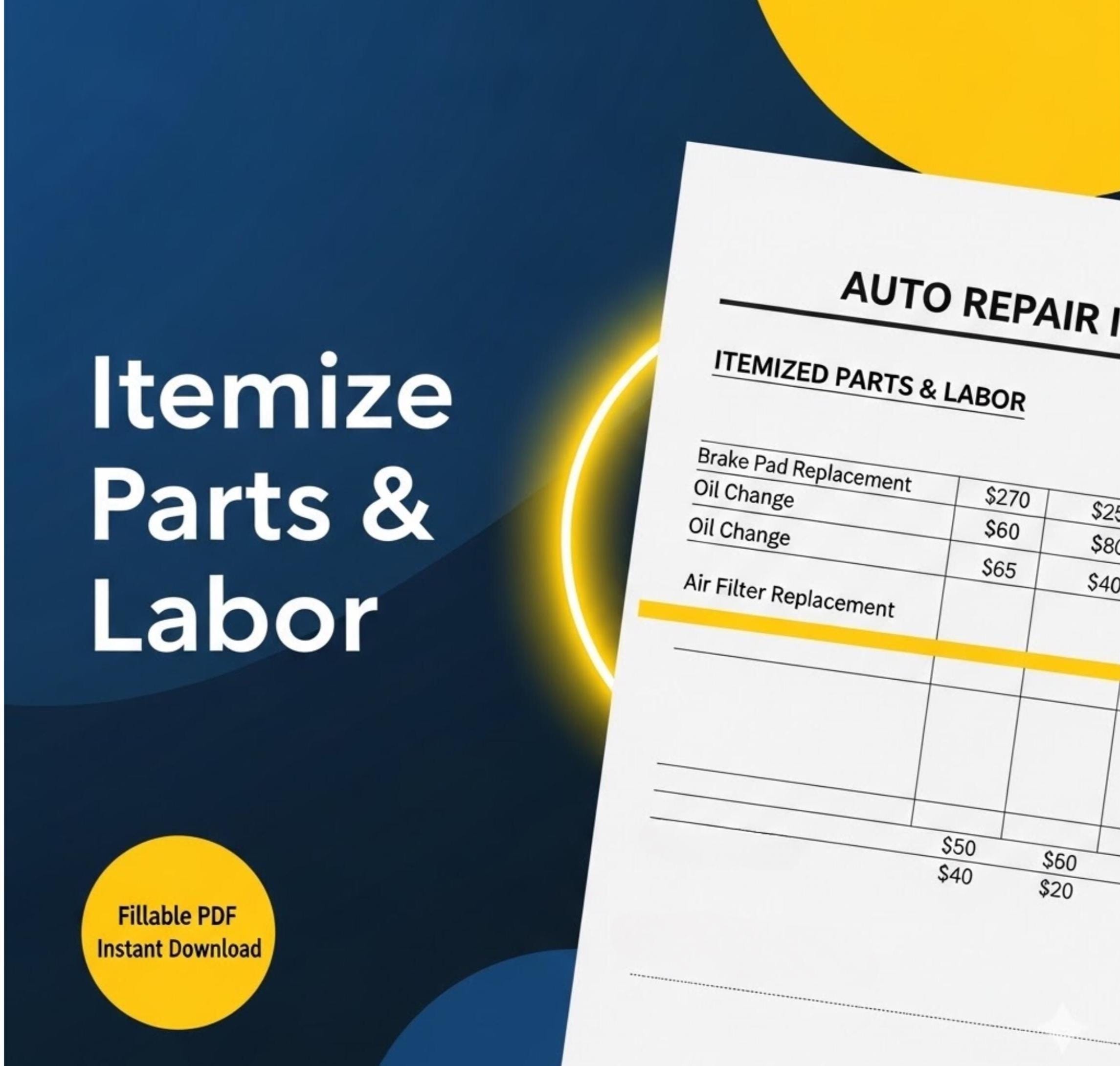 Midas Tyres Invoice Example Auto Repair Invoice Template – Auto Shop Service Invoice & Automotive ...