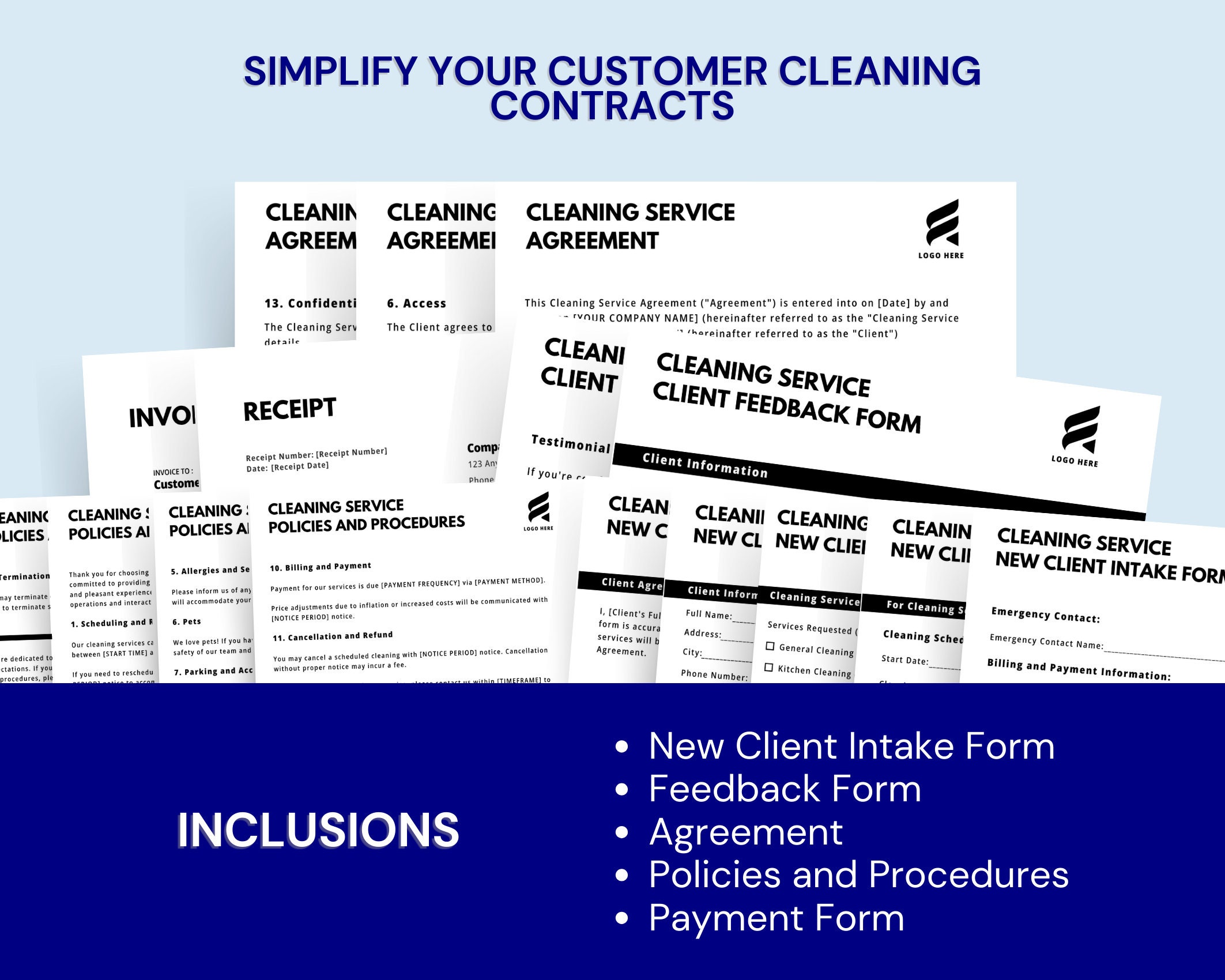 Commercial Cleaning Contract Template, Housekeeper Contract, Janitorial
