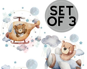 Baby teddy bear clipart, baby bear PNG, Watercolor Bear PNG bundle, teddy bear clipart, Teddy bear Baby shower clipart, Teddy bear PNG art