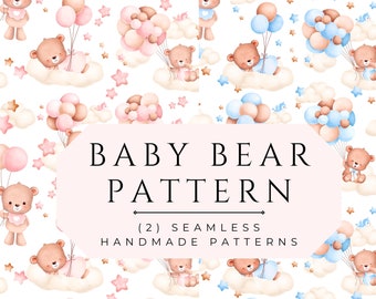 Teddy Bear Baby pattern, baby bear PNG, Teddy Bear PNG pattern, baby bear seamless, Teddy bear Baby pattern fabric, Teddy bear seamless png
