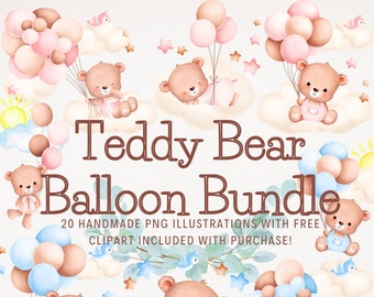 Teddy Bear Baby clipart, baby bear PNG, Teddy Bear PNG bundle, teddy bear clipart, Teddy bear Baby shower clipart, Teddy bear clipart