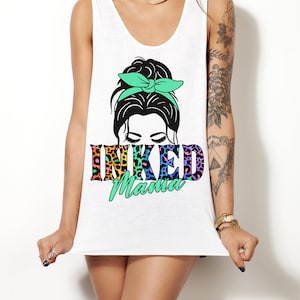 Sublimation léopard lumineuse encrée, sublimation mama encrée, mama encrée SVG, mama encrée PNG, club de mamans encrées, mama tatouée, ensemble mama encré