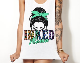 Inked Mama Bright Leopard Sublimation, Inked mama sublimation, Inked Mama SVG, Inked Mama PNG, Inked Mom club, Tattooed mama, Inked mama Set
