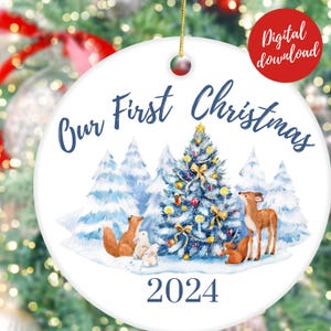 Onze eerste kerstclipart, eerste kerstmis 2024, kerstbal voor stelletjes, ons eerste kerstsublimatieontwerp, eerste kerstmis, kerstcadeau, eerste kerst, png PNGEgg
