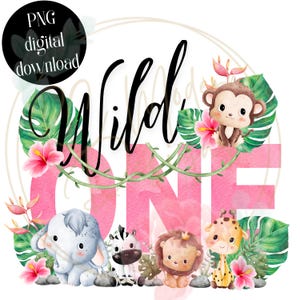 wild one PNG, wild one safari rosa, wild one compleanno, wild one ragazza, safari rosa primo compleanno, sublimazione primo compleanno, wild one baby