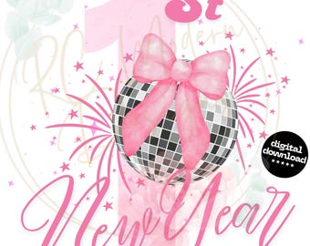 1st new year PNG, baby first new year, pink first new year, baby girl first new year, New Year baby girl, first new year sublimation digital