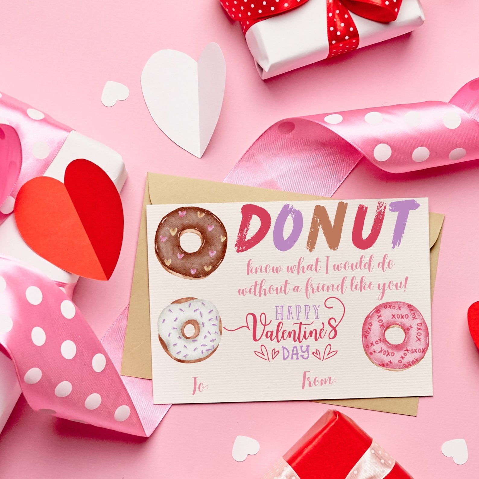 Food Valentine Card Kids Class Valentine Printable Class Etsy