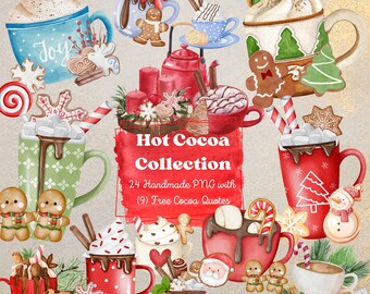 Hot Cocoa Christmas Gingerbread PNG, Hot Cocoa PNG Clipart, Hot Cocoa and cookie clipart, Christmas Hot Cocoa Bar PNG, Christmas Sublimation