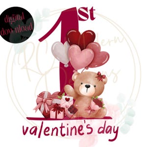 Erster Valentinstag PNG, Mein erster Valentinstag, Babys erster Valentinstag, 1. Valentinstag, Babys erster Valentinstag, Bär ersten Valentinstag