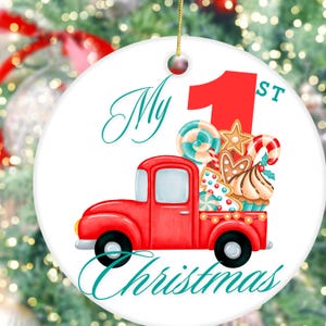Clipart eerste kerst, baby eerste kerst PNG, eerste kerst vrachtwagen, mijn 1e kerst PNG, eerste kerst meisje, jongen eerste kerst