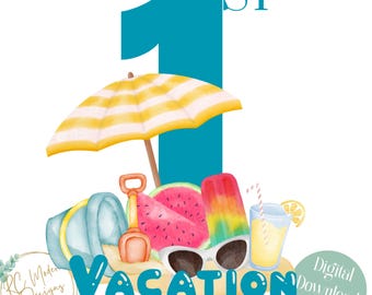 First vacation sublimation, vacation sublimation design,  first vacation png, Summer vacation sublimation, baby first vacation, first summer