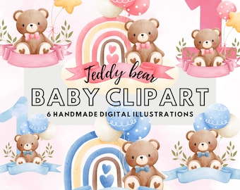 Teddy Bear Baby PNG clipart, Girl baby bear, Boy teddy Bear clipart, teddy bear clipart, Teddy bear Baby shower clipart, Teddy bear png sets