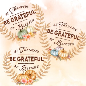 Dankbar Dankbar Gesegnet PNG, Herbst Gesegnet PNG, Herbst Kürbis Clipart, Dankbar Dankbar gesegnet Herbst, Thanksgiving PNG Herbst Kürbis Clipart
