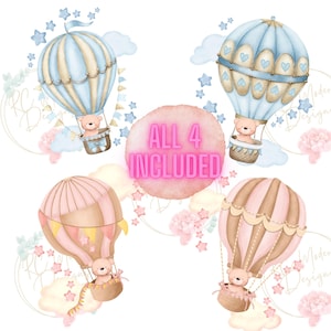 Orsetto mongolfiera, Orsetto mongolfiera PNG, orsetto clipart bambino, Orsetto clipart bambino Orsetto clipart Baby shower, Orsetto PNG