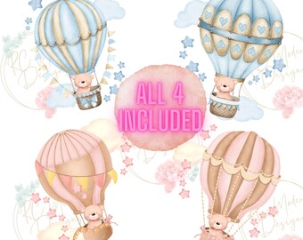 Baby bear hot balloon, Hot Balloon Bear PNG, teddy bear baby clipart, Baby teddy bear clipart Teddy bear Baby shower clipart, Teddy bear PNG