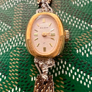 Ladies Elgin Vintage Watch Runs Excellent Fully Serviced  Swiss Movement Elegant Jewelry Estate Acquired Piece Diamonds Tested and Confirmed