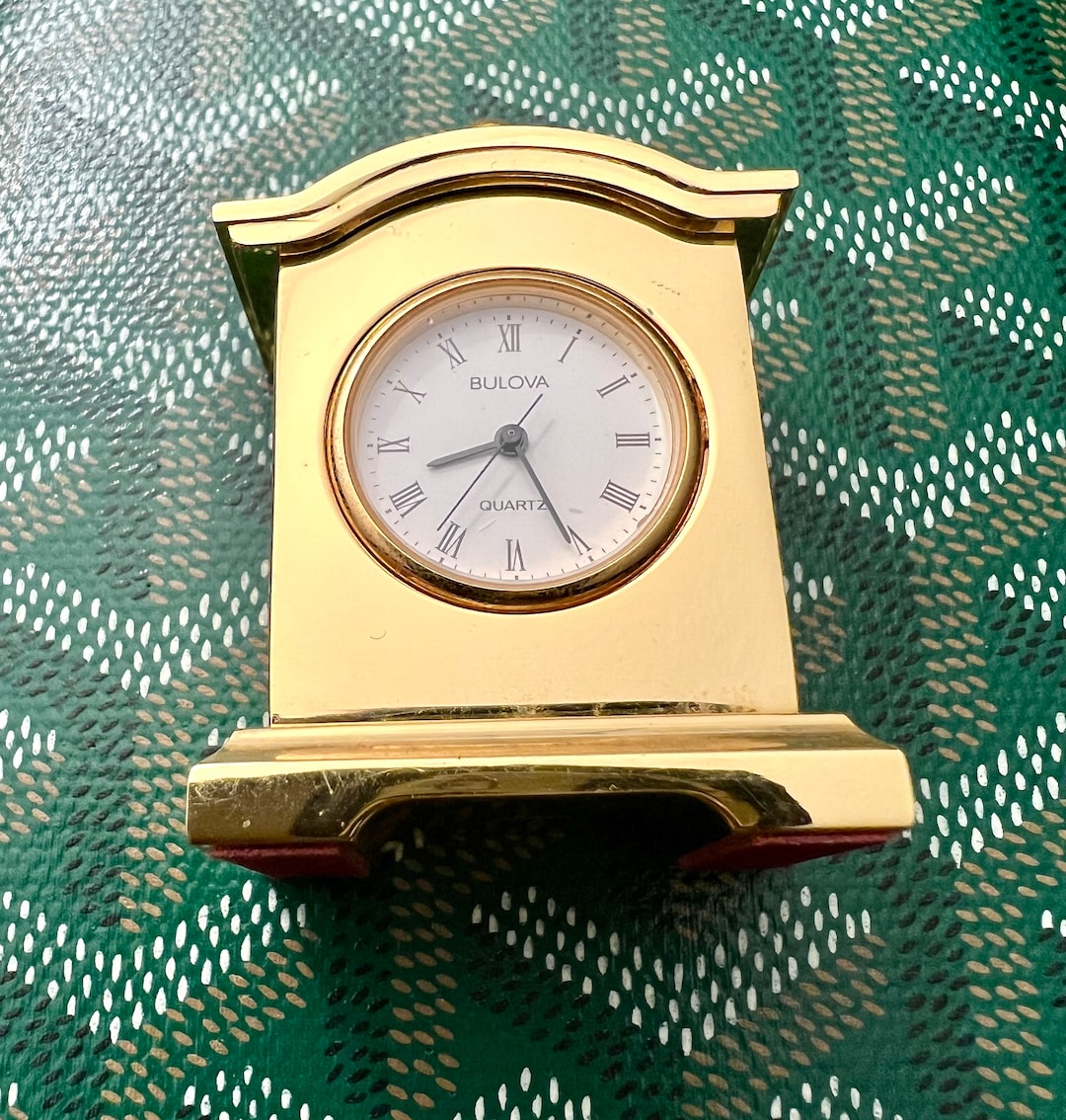 Vintage Bulova Miniature Table Clock Runs Quartz New Etsy