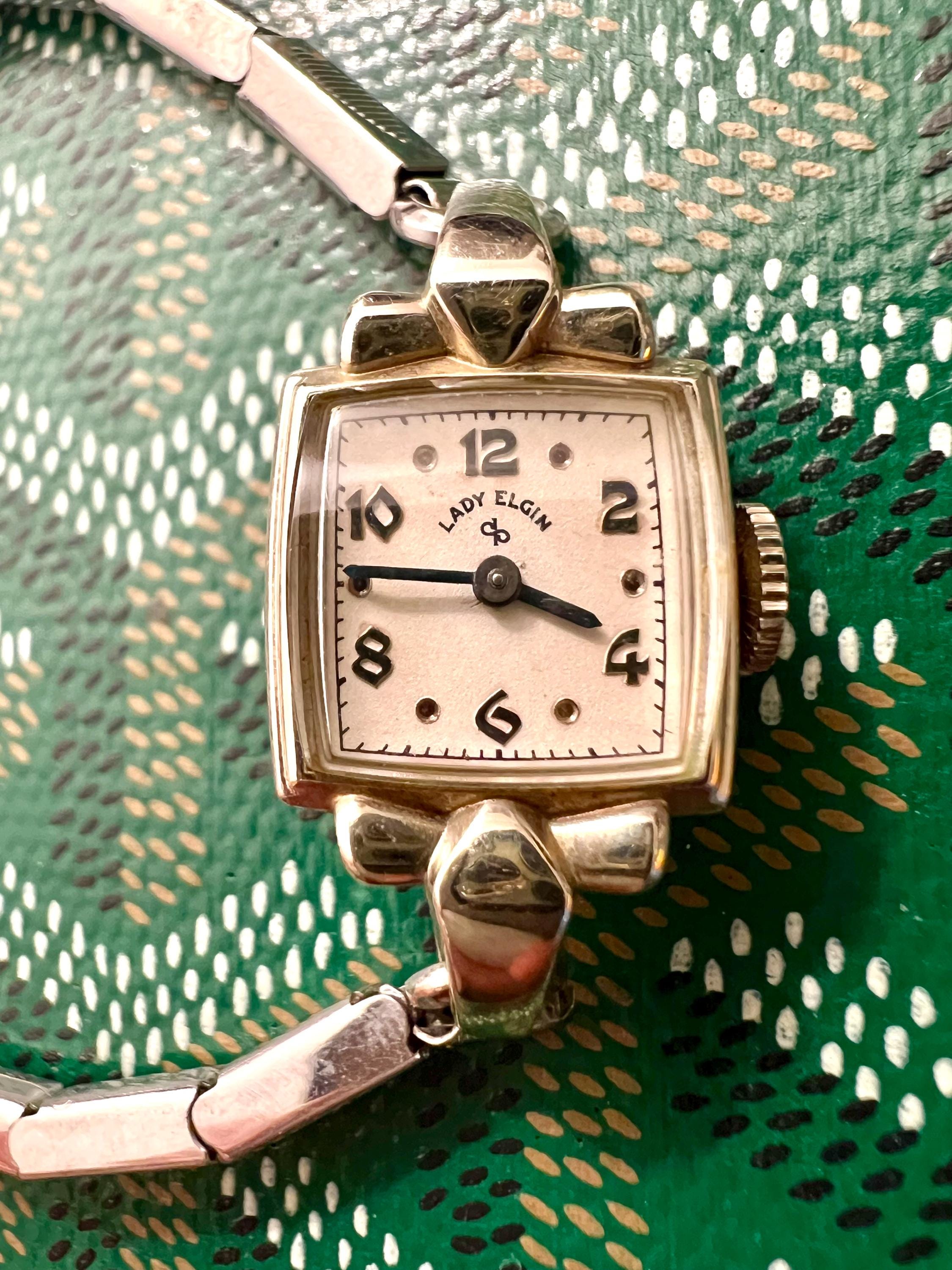 ELGIN  腕時計レディース ELGIN EG285N Gold Tone Quartz Analog Women's Watch Sz. 5 1/2
