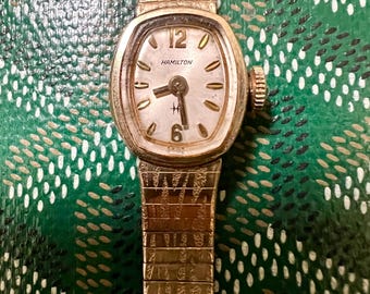 Ladies Hamilton Watch 10K Rolled Gold Plated Runs Excellent Mechanical