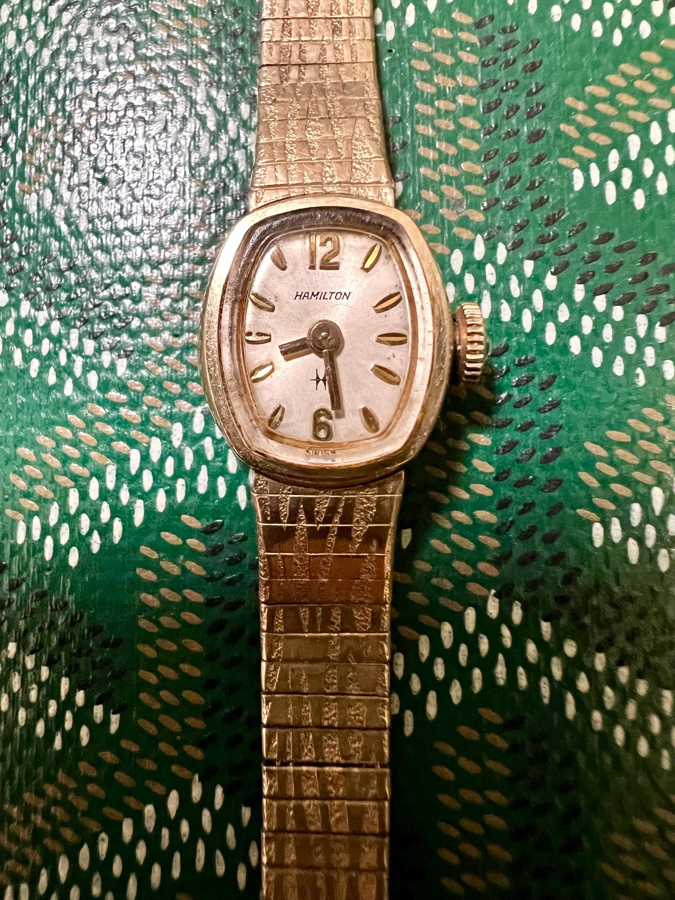 Vintage Hamilton Ladies Cocktail Watch 10k Rolled Gold Bezel Mechanical WORKS Vintage Hamilton Ladies Cocktail Watch 10k Rolled Gold Bezel  main image 2