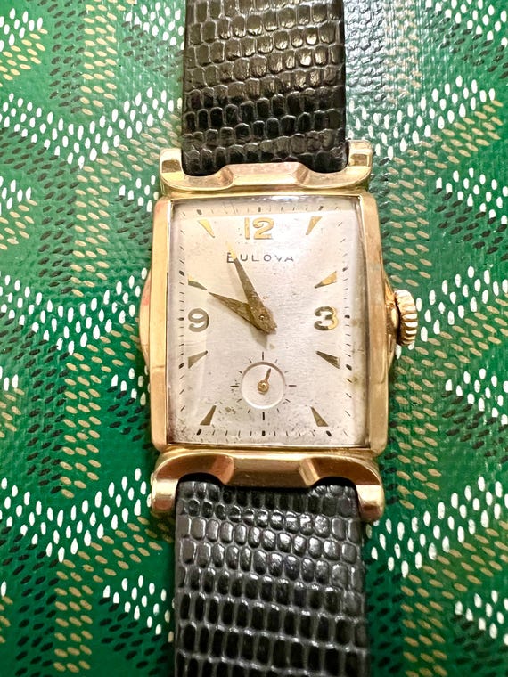 Mens Vintage Bulova Tank Watch Beautiful Lugs Sub Second Movement Runs Accurately from 1953