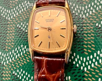 Ladies Citizen Quartz Vintage Watch New Battery New Band Runs Fantastic Heirloom Estate Jewelry Piece