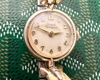 Seltene Girard Perregaux Damen Vintage Uhr 10K Gold Filled Schweizer Uhrwerk Läuft Exzellent