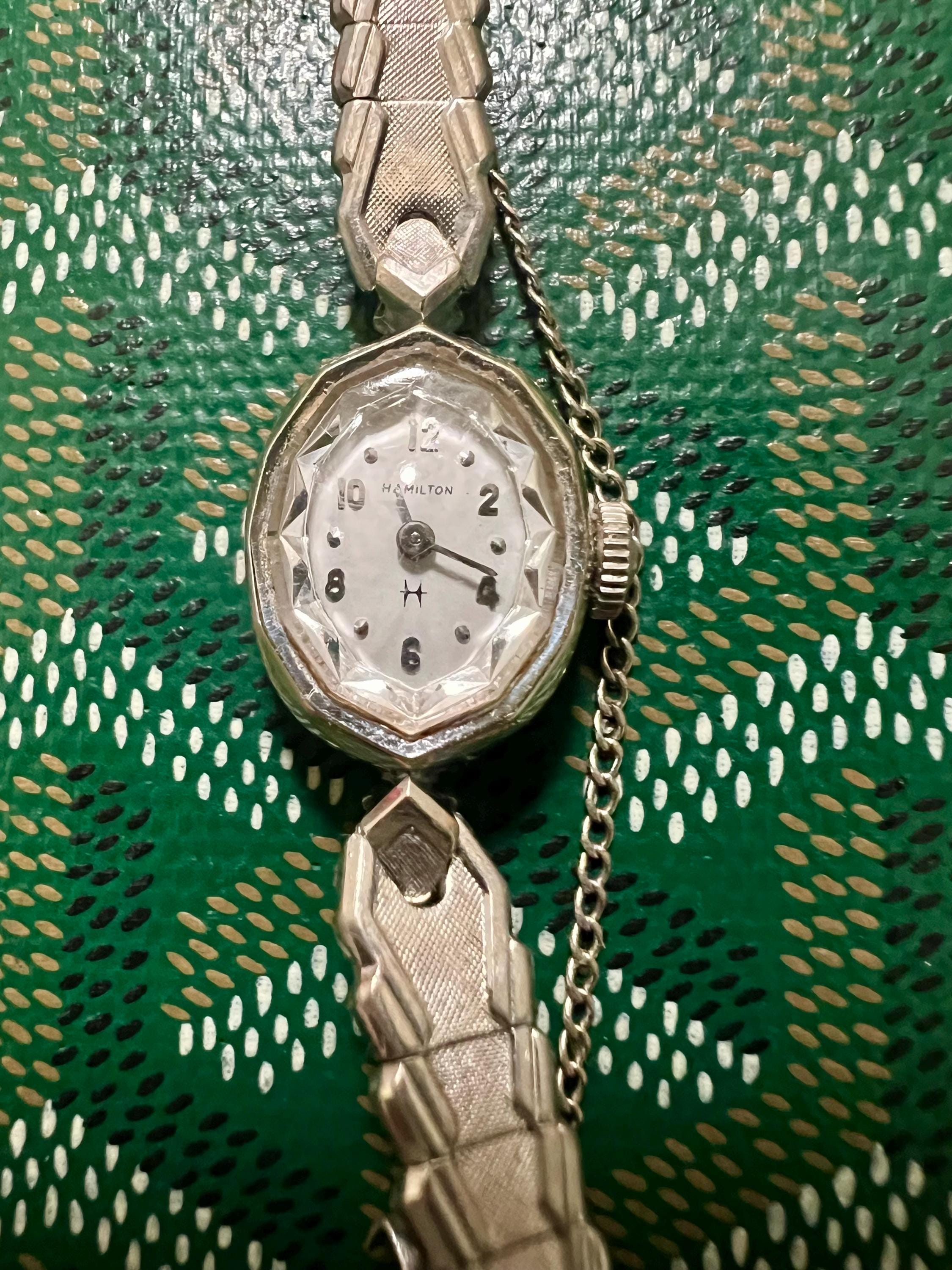 Vintage Hamilton Silvertone Women Wristwatch with Mesh Band Vintage Ladies Hamilton watch 823280 w/ 1/40th 10k RGP Band  main image 3